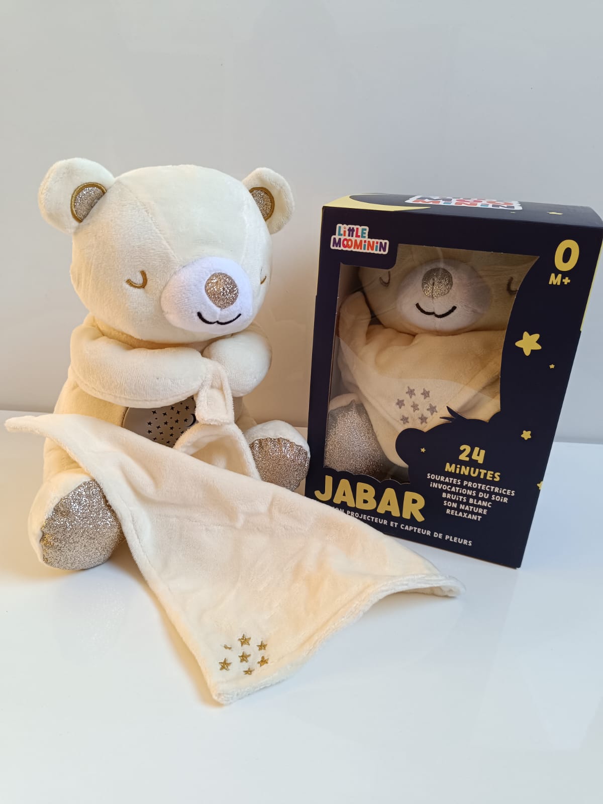 Ourson Jabar Veilleuse Coranique avec Détecteur de Pleurs pour Bébé – Récitations Apaisantes