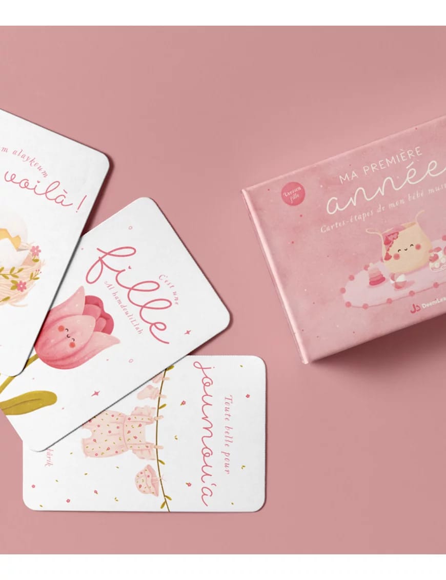 Carte Bébé Fille Musulman – Célébration de la Première Année et Étapes Importantes - Deenilearn