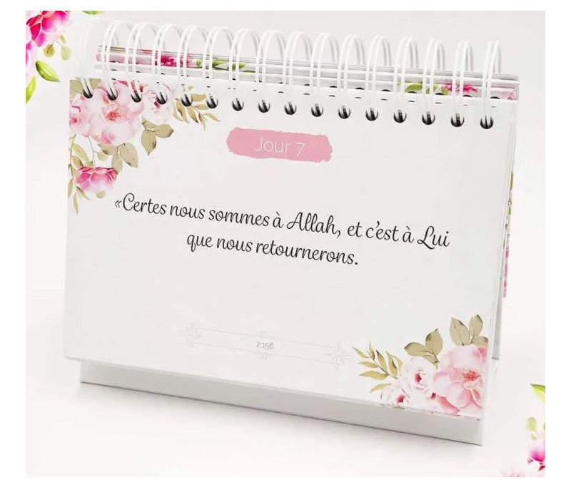 Calendrier Perpétuel – 365 Rappels Coraniques Quotidiens – Rose – Éditions Hadieth Benelux